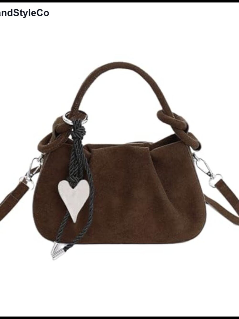 Faux Suede Bucket Bag Slouchy Hobo Crossbody Shoulder Purse Women